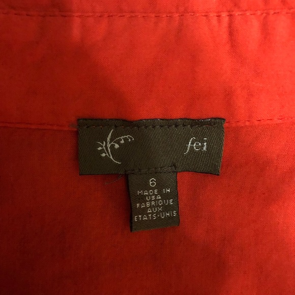 Anthropologie red orange button down shirt - Picture 3 of 5